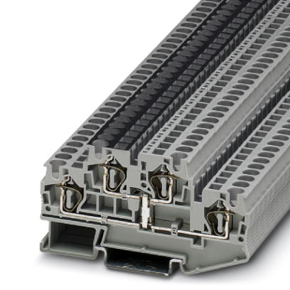 Phoenix Contact Multi-Level Terminal Block; STTB 4-PV; 30A; 600V; 2-Level; #28 - #10; Gray